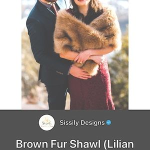 Vintage brown Faux shawl. Needs some TLC